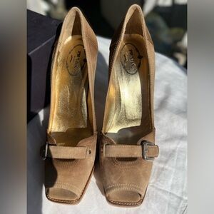 Prada Women's Brown Suede Heels